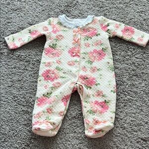 Laura Ashley Quilted Floral Footie Onesie